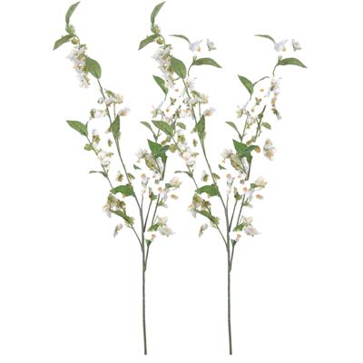 Louis Maes Bloesem kunstbloem/tak - Set van 2x stuks - wit - 85 cm - appelbloesem