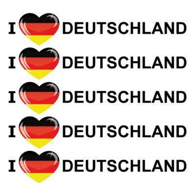 Sticker - 10x - I love Deutschland - 19 x 4 cm - Duitsland - landenthema