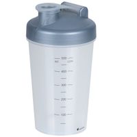 Juypal Shakebeker/shaker/bidon - 600 ml - grijs - kunststof   -