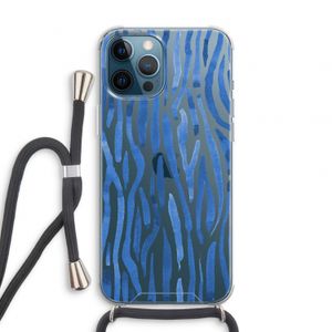 Blauwe nerven: iPhone 12 Pro Transparant Hoesje met koord