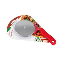 Pizzaroller/pizza snijder rood 21 cm - thumbnail