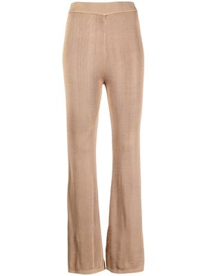 STAUD pantalon évasé à coupe stretch - Marron