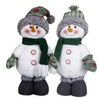 Pluche sneeuwpoppen knuffels - set 2x st - 40 cm - sneeuwman knuffel