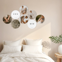 Forex wandpaneel met foto of naam - Rond - 8 stuks