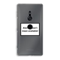 Alone: Sony Xperia XZ2 Transparant Hoesje