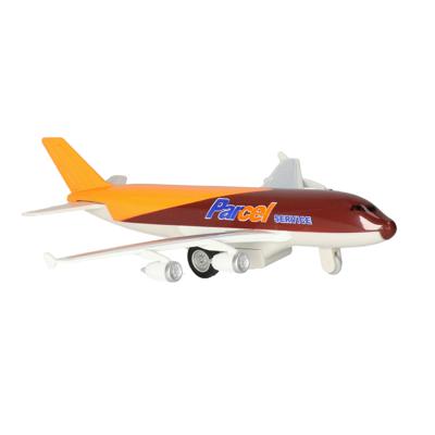 Goki Speelgoed Vliegtuig - 19 cm - bruin/geel - pull back motor - kinderen