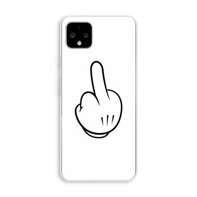 Middle finger white: Pixel 4 XL Transparant Hoesje