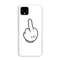 Middle finger white: Pixel 4 XL Transparant Hoesje