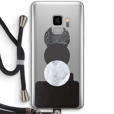 Marmeren cirkels: Samsung Galaxy S9 Transparant Hoesje met koord