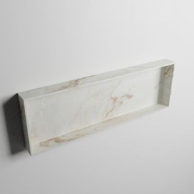 MONDIAZ EASY Nis 89,5x29,5cm in solid surface kleur Frappe. 1 vak geschikt voor in- of opbouw