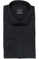 Venti Modern Fit Overhemd zwart, Effen - thumbnail