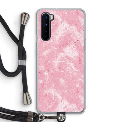 Abstract Painting Pink: OnePlus Nord Transparant Hoesje met koord