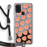 Just peachy: Samsung Galaxy A21s Transparant Hoesje met koord