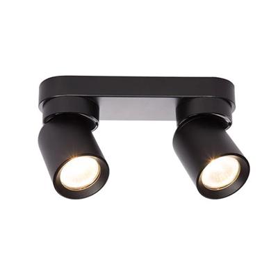 LED plafondspot mat zwart - 2 verstelbare spots - GU10 aansluiting