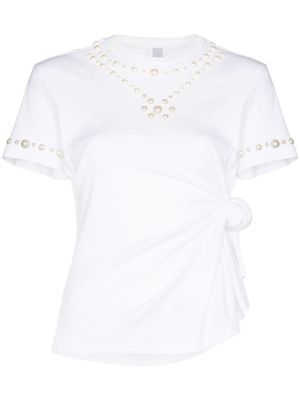 Rosie Assoulin t-shirt orné de perles - Blanc