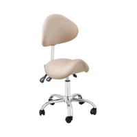 Zadelstoel - In hoogte verstelbare rugleuning en zitting - 55-69 cm - 150 kg - Crème, Zilver