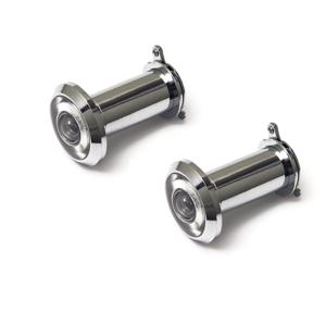 Deurspion - 2x - zilverkleurig - verchroomd - 1,2 cm - messing - 160 graden - deurbeveiliging