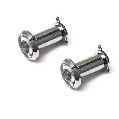 Deurspion - 2x - zilverkleurig - verchroomd - 1,2 cm - messing - 160 graden - deurbeveiliging