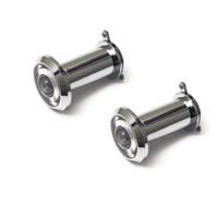 Deurspion - 2x - zilverkleurig - verchroomd - 1,2 cm - messing - 160 graden - deurbeveiliging Deurspion - 2x - zilverkleurig - verchroomd - 1,2 cm - messing - 160 graden - deurbeveiliging