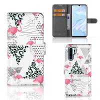 Huawei P30 Pro | Telefoonhoesje | Met pasjeshouder | Flamingo Triangle