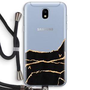 Gouden marmer: Samsung Galaxy J5 (2017) Transparant Hoesje met koord