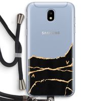 Gouden marmer: Samsung Galaxy J5 (2017) Transparant Hoesje met koord
