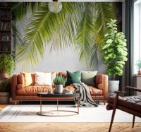 Hangende palm bladeren Fotobehang woonkamer