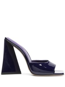 The Attico mules Devon 115 mm en cuir verni - Bleu