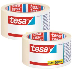 Tesa Afplaktape/schilderstape - 2x - 50 mm x 25 m - maskeertape - schilderen tools