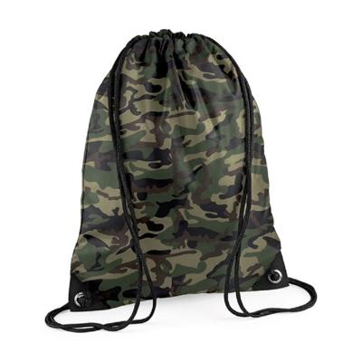 Sport gymtas in jungle camouflage - 2x stuks - met rijgkoord - 45 x 34 cm - 12 liter