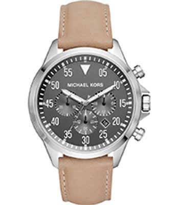 Horlogeband Michael Kors MK8616 Leder Beige 22mm
