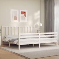 Bedframe zonder matras massief grenenhout wit 200x200 cm