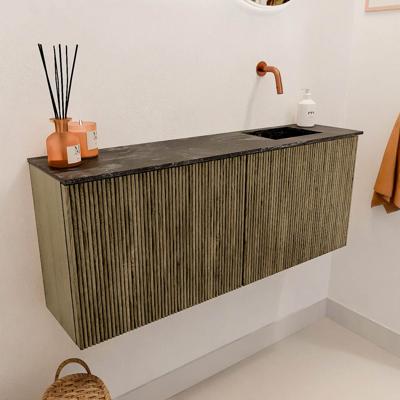 Toiletmeubel Mondiaz Joya Dlux | 100 cm | Meubelkleur Dusk | Faye wastafel Lava Wasbak Rechts | Zonder kraangat(en)