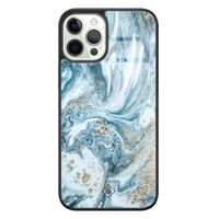 iPhone 12 Pro glazen hardcase - Marble sea