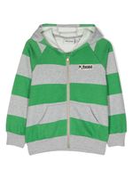 Mini Rodini hoodie rayé à fermeture zippée - Vert