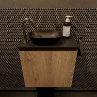 Mondiaz Fowy toiletmeubel 50cm washed oak met blad en waskom urban links 1 kraangat