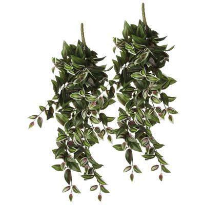 Tradescantia kunstplant - 2x - hangplant - 54 x 17 cm - Kamer/kantoor planten