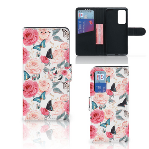 Huawei P40 Hoesje Butterfly Roses