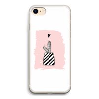 Zwart-wit cactus: iPhone 7 Transparant Hoesje
