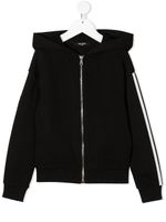 Balmain Kids hoodie zippé à logo latéral - Noir