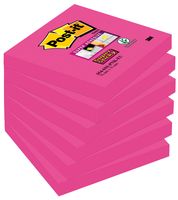 Post-it Super Sticky notes, 90 vel, ft 76 x 76 mm, pak van 6 blokken, fuchsia (power pink)