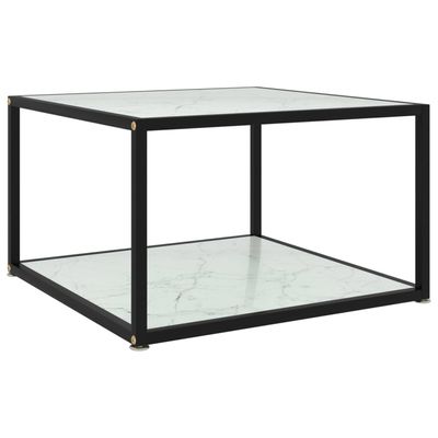 vidaXL Salontafel 60x60x35 cm gehard glas wit