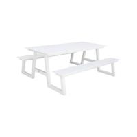 sweeek - Aluminium picknicktafel met 2 banken, 6 plaatsen