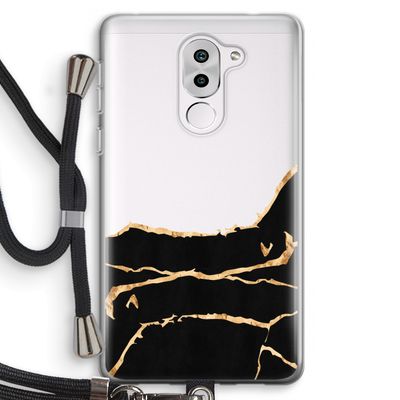 Gouden marmer: Honor 6X Transparant Hoesje met koord