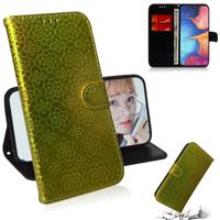 Voor Galaxy M30s effen kleur kleurrijke magnetische Buckle horizontale Flip PU lederen draagtas met houder & kaartsleuven & portemonnee & Lanyard (gou