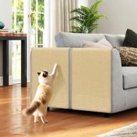2 Stuks Krabplank Muur Krabmat Kat 80 x 50 cm Sisal Kattentapijt Zelfklevende Sisal mat voor Tapijt Natuur