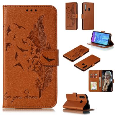 Feather patroon Litchi textuur horizontale Flip lederen draagtas met portemonnee & houder & kaartsleuven voor Huawei Honor 10i/P Smart + 2019/Honor 20