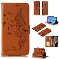 Feather patroon Litchi textuur horizontale Flip lederen draagtas met portemonnee & houder & kaartsleuven voor Huawei Honor 10i/P Smart + 2019/Honor 20