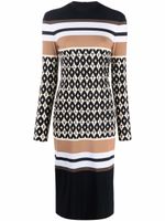 Valentino Garavani robe rayée à motif monogrammé - Noir
