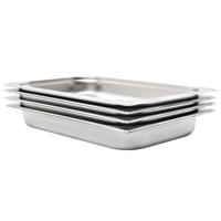 VidaXL Gastronormbakken 4 st gn 1/1 65 mm roestvrij staal